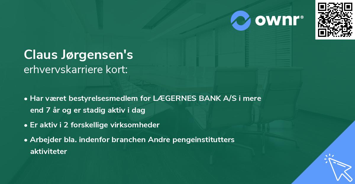 Claus Jørgensen's erhvervskarriere kort