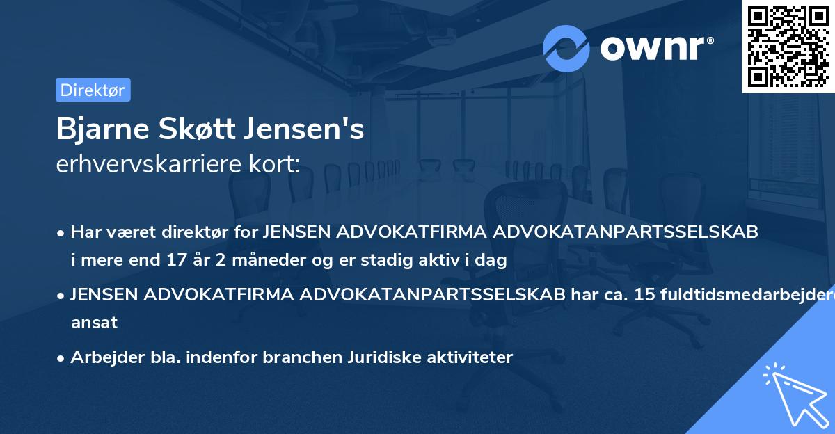 Bjarne Skøtt Jensen's erhvervskarriere kort