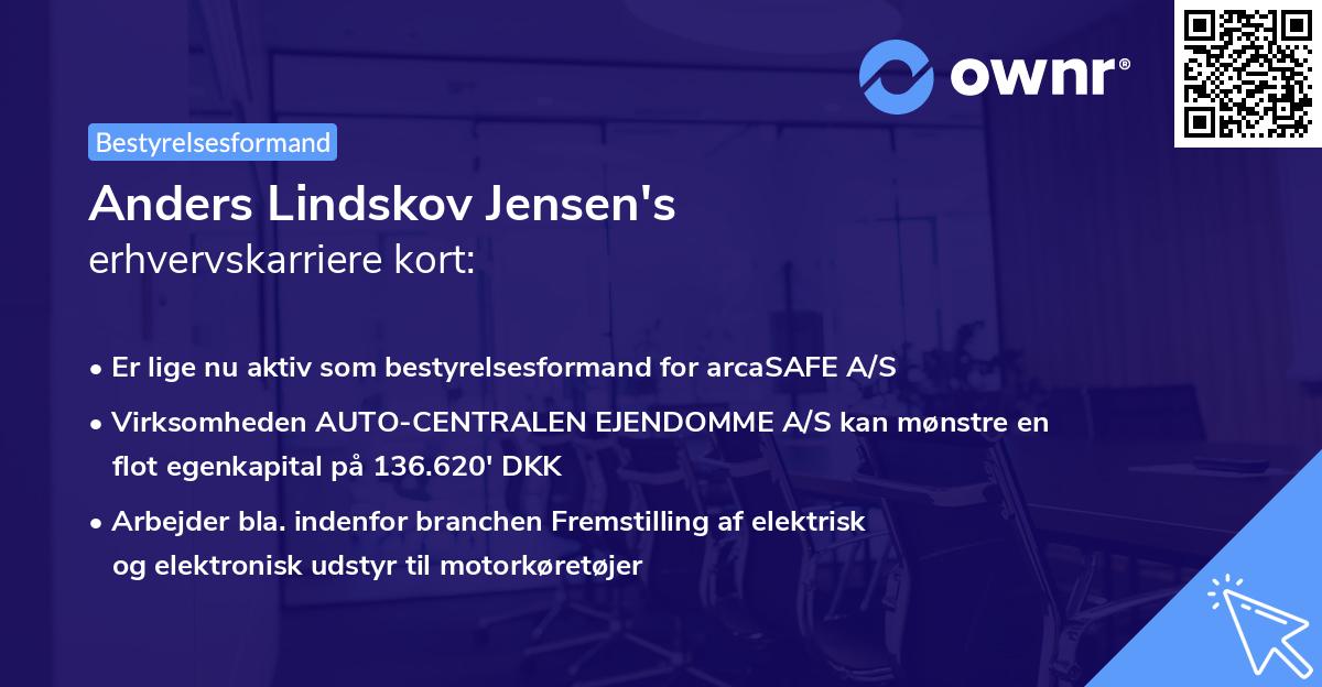 Anders Lindskov Jensen's erhvervskarriere kort