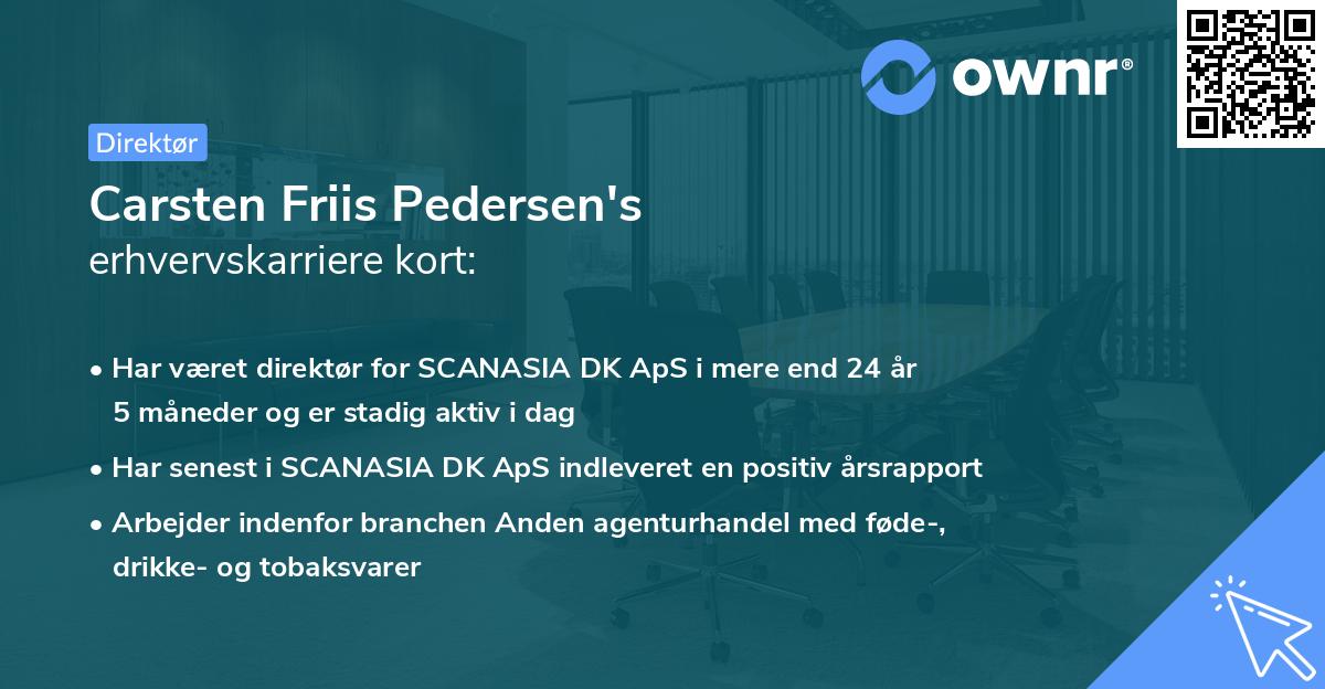 Carsten Friis Pedersen's erhvervskarriere kort