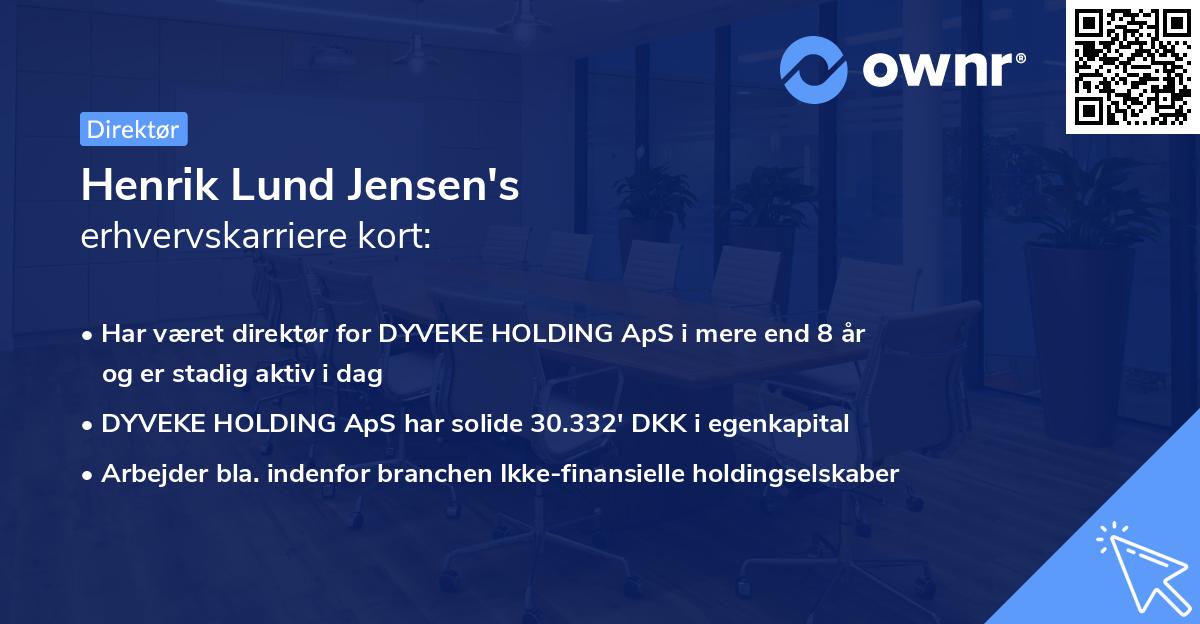 Henrik Lund Jensen's erhvervskarriere kort