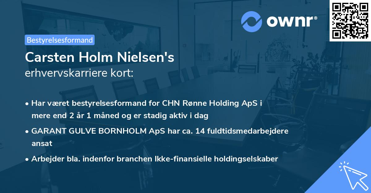 Carsten Holm Nielsen's erhvervskarriere kort