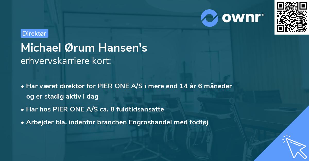 Michael Ørum Hansen's erhvervskarriere kort