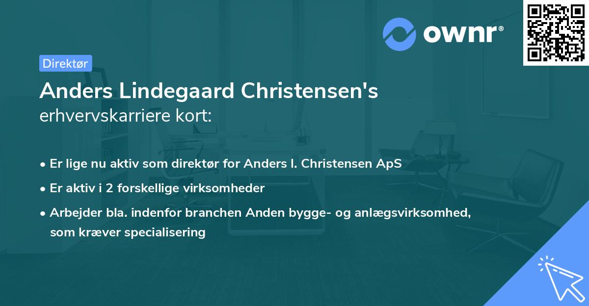 Anders Lindegaard Christensen's erhvervskarriere kort