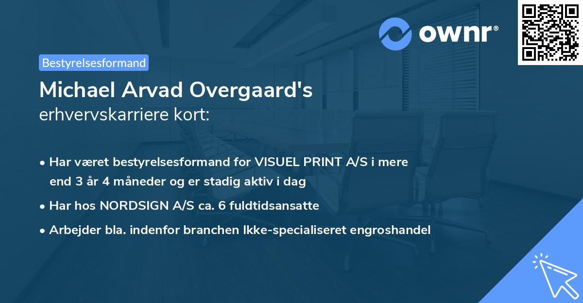 Michael Arvad Overgaard's erhvervskarriere kort