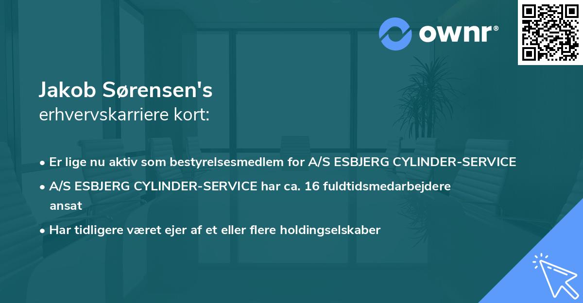 Jakob Sørensen's erhvervskarriere kort