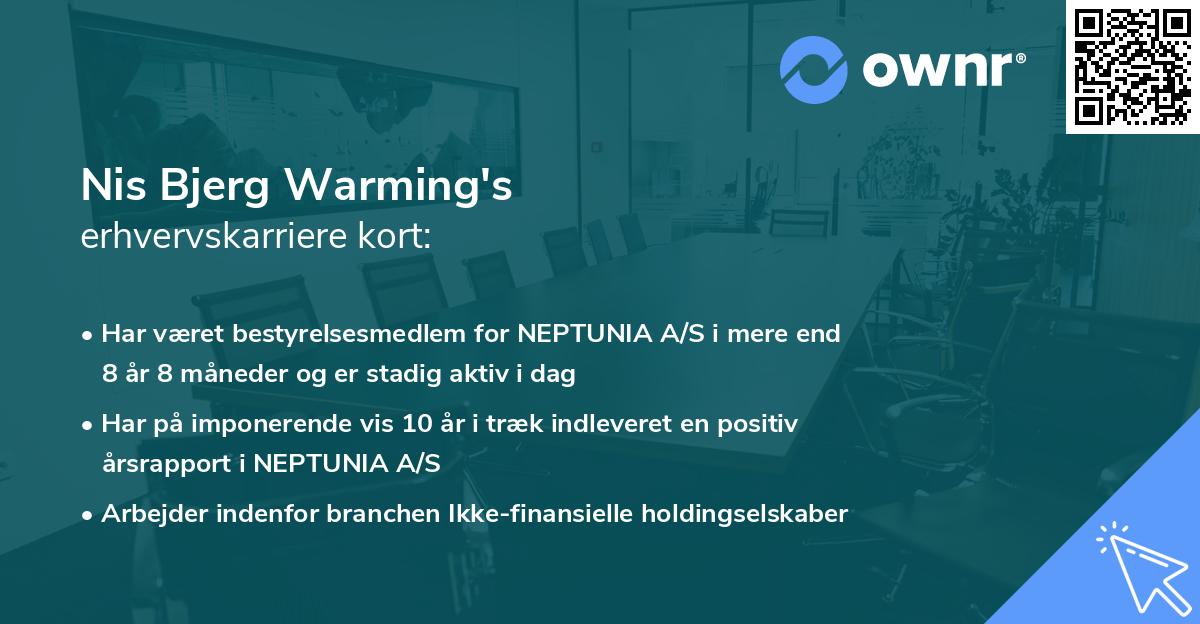 Nis Bjerg Warming's erhvervskarriere kort