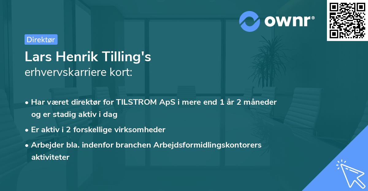 Lars Henrik Tilling's erhvervskarriere kort