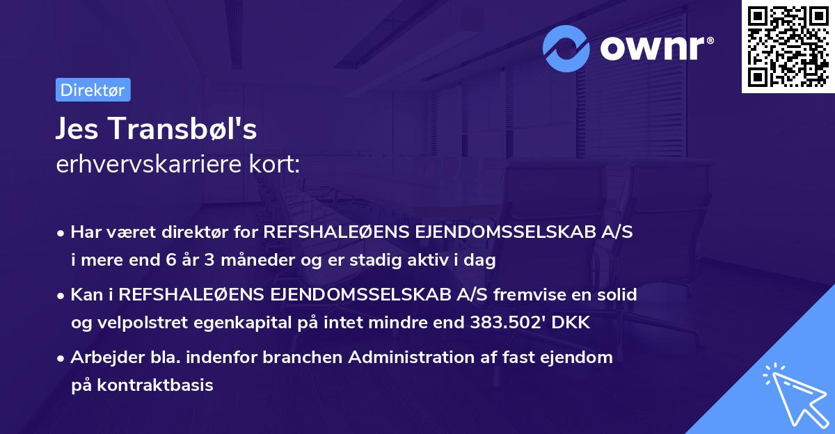 Jes Transbøl's erhvervskarriere kort