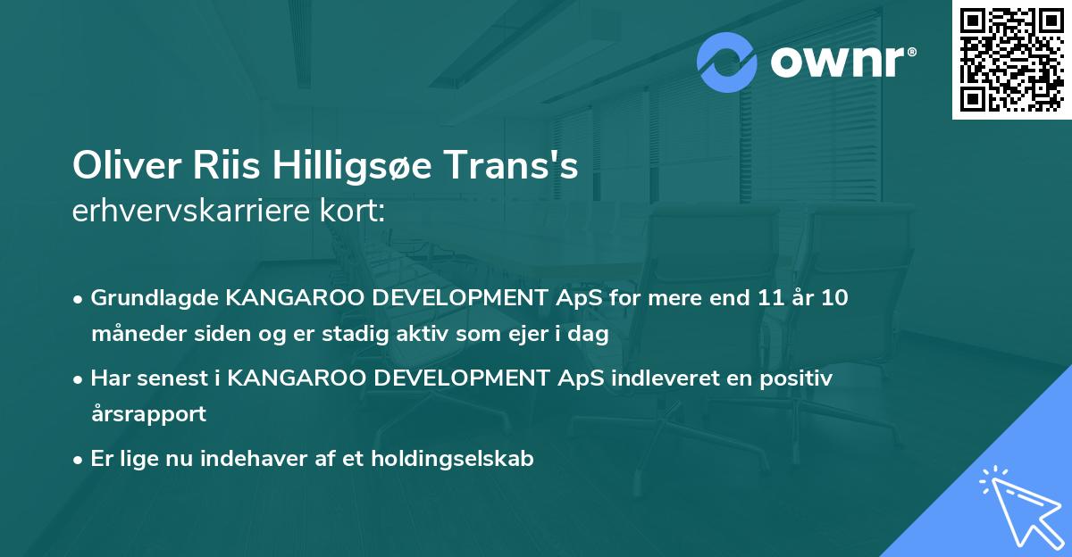 Oliver Riis Hilligsøe Trans's erhvervskarriere kort