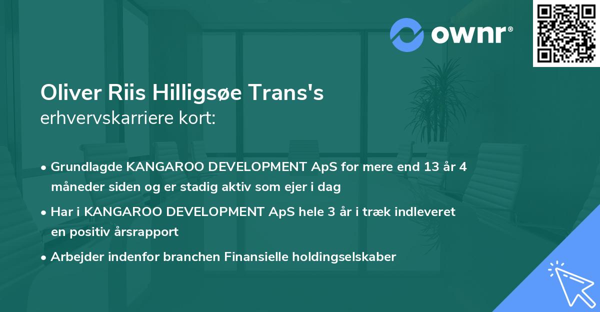 Oliver Riis Hilligsøe Trans's erhvervskarriere kort