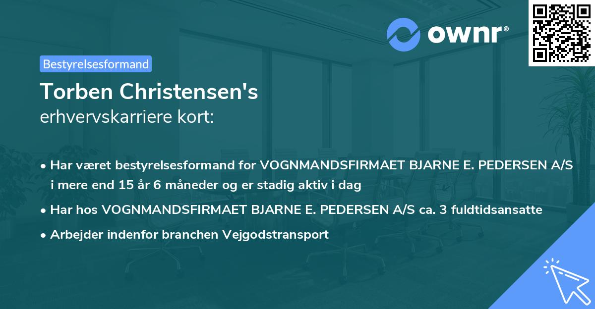 Torben Christensen's erhvervskarriere kort
