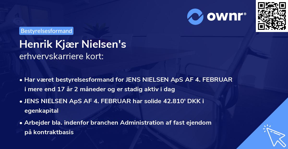 Henrik Kjær Nielsen's erhvervskarriere kort
