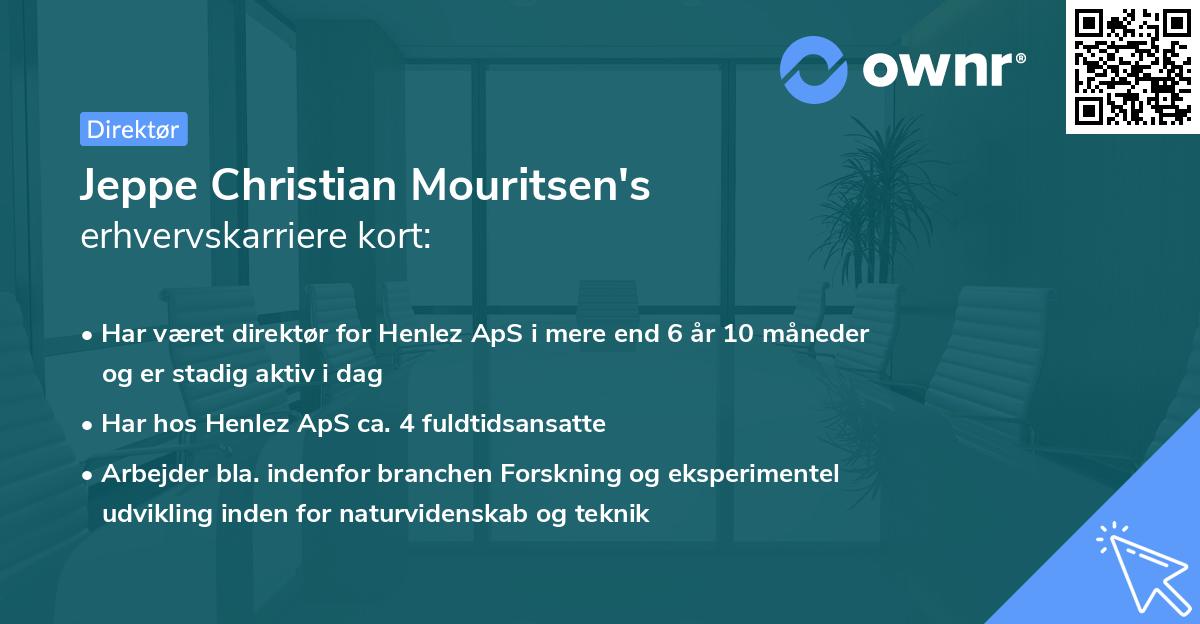 Jeppe Christian Mouritsen's erhvervskarriere kort