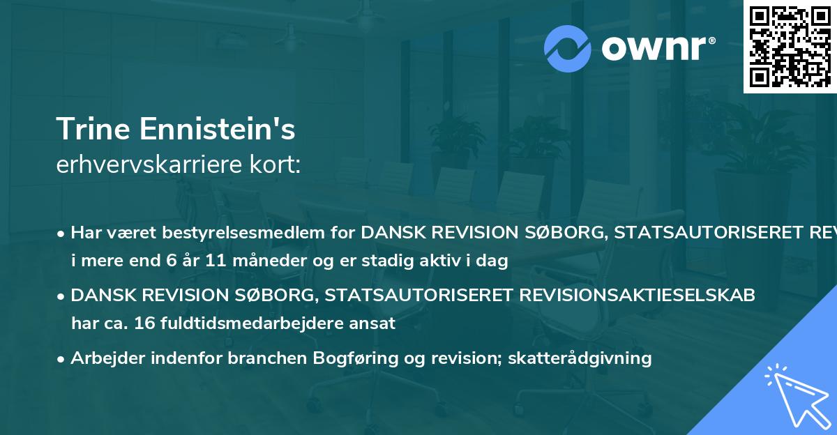 Trine Ennistein's erhvervskarriere kort