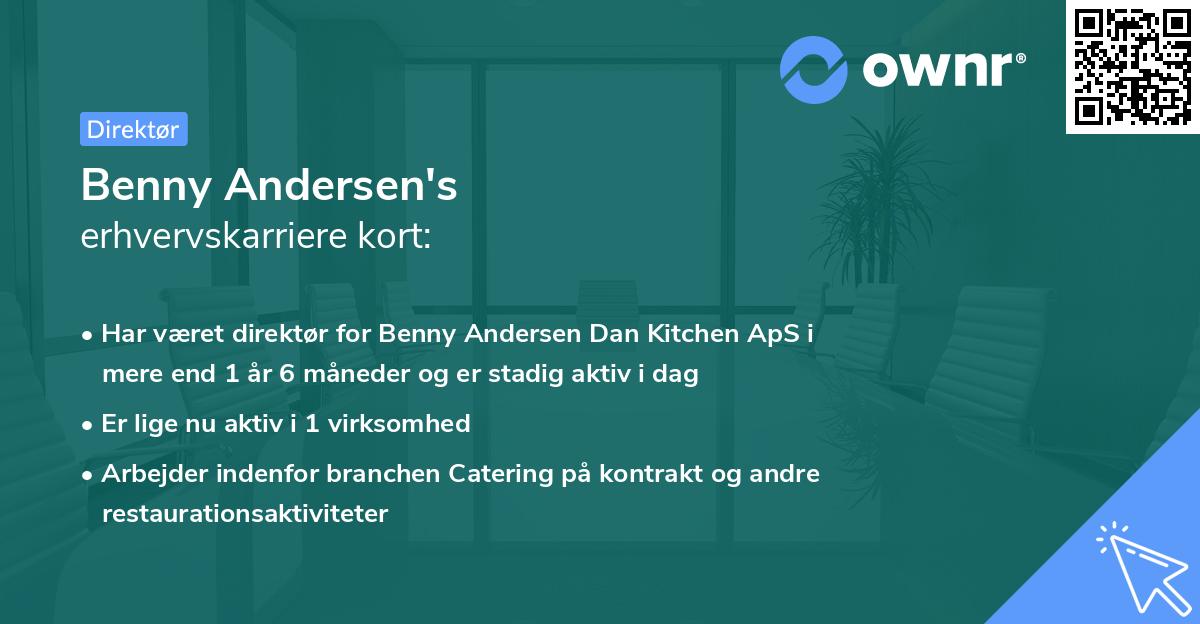 Benny Andersen's erhvervskarriere kort