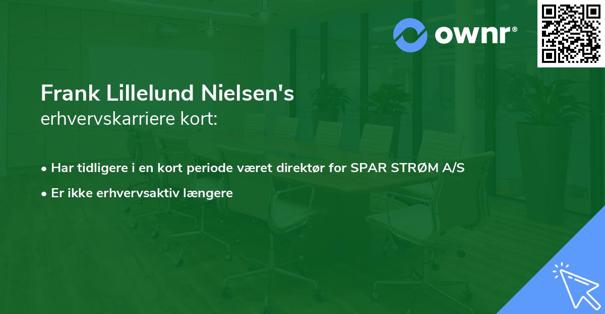 Frank Lillelund Nielsen's erhvervskarriere kort