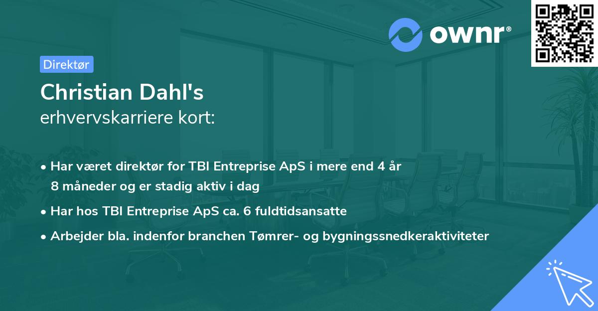 Christian Dahl's erhvervskarriere kort