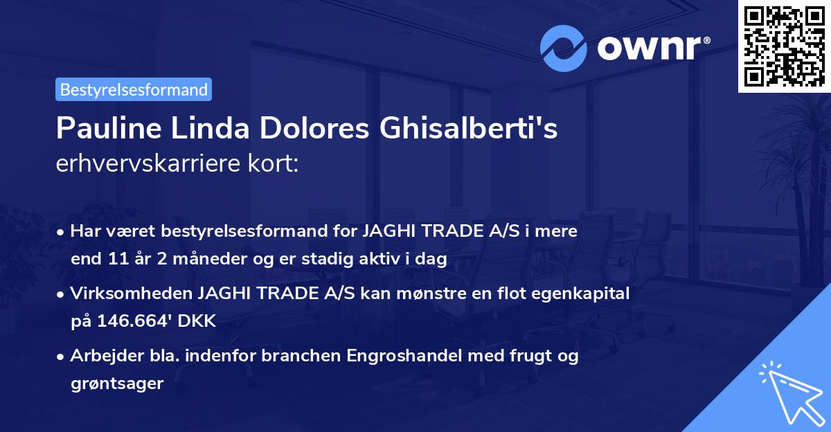 Pauline Linda Dolores Ghisalberti's erhvervskarriere kort