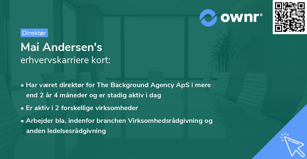 Mai Andersen's erhvervskarriere kort