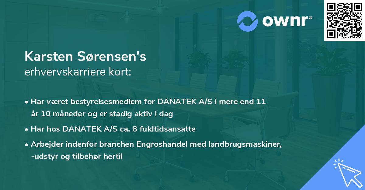 Karsten Sørensen's erhvervskarriere kort