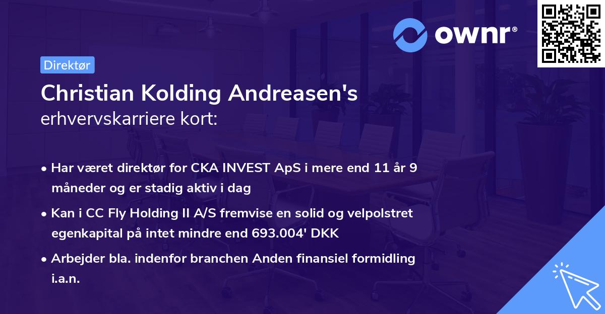 Christian Kolding Andreasen's erhvervskarriere kort
