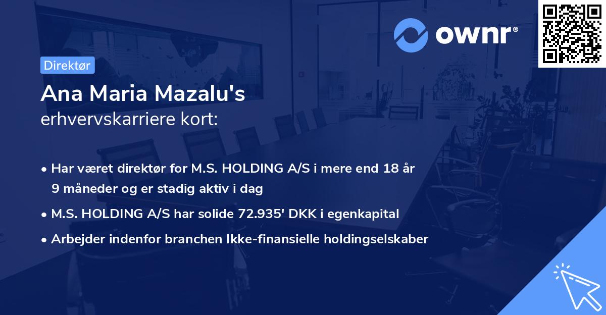 Ana Maria Mazalu's erhvervskarriere kort