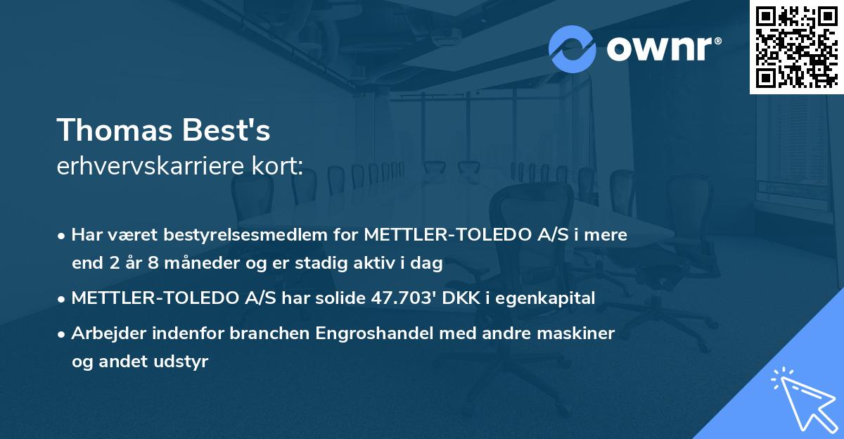 Thomas Best's erhvervskarriere kort