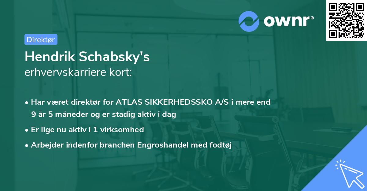 Hendrik Schabsky's erhvervskarriere kort