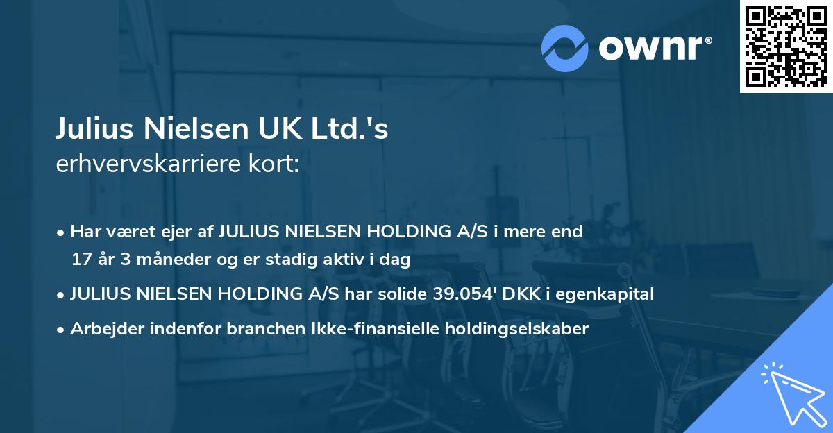 Julius Nielsen UK Ltd.'s erhvervskarriere kort