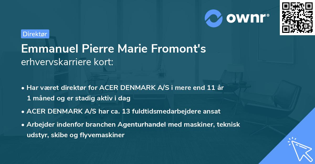 Emmanuel Pierre Marie Fromont's erhvervskarriere kort
