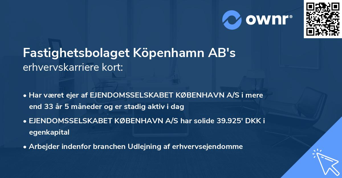 Fastighetsbolaget Köpenhamn AB's erhvervskarriere kort