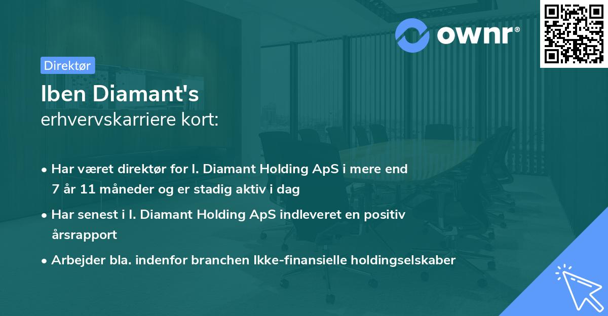 Iben Diamant's erhvervskarriere kort