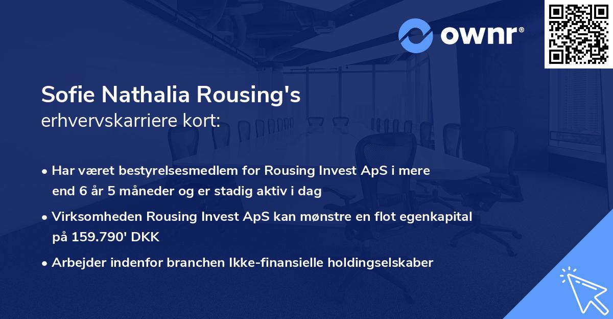 Sofie Nathalia Rousing's erhvervskarriere kort