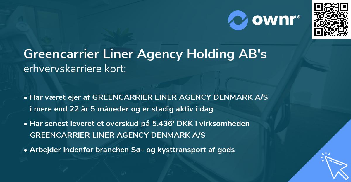 Greencarrier Liner Agency Holding AB's erhvervskarriere kort