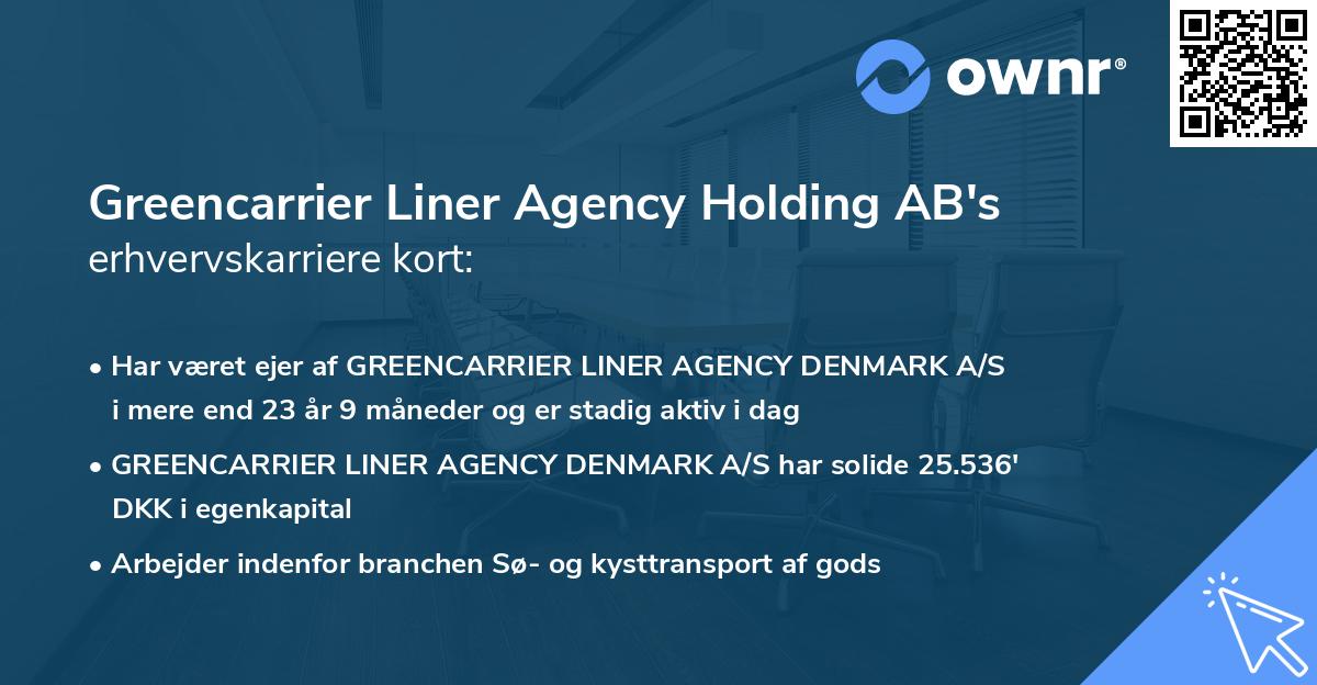 Greencarrier Liner Agency Holding AB's erhvervskarriere kort