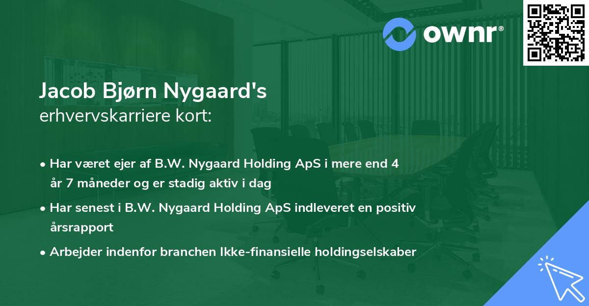 Jacob Bjørn Nygaard's erhvervskarriere kort