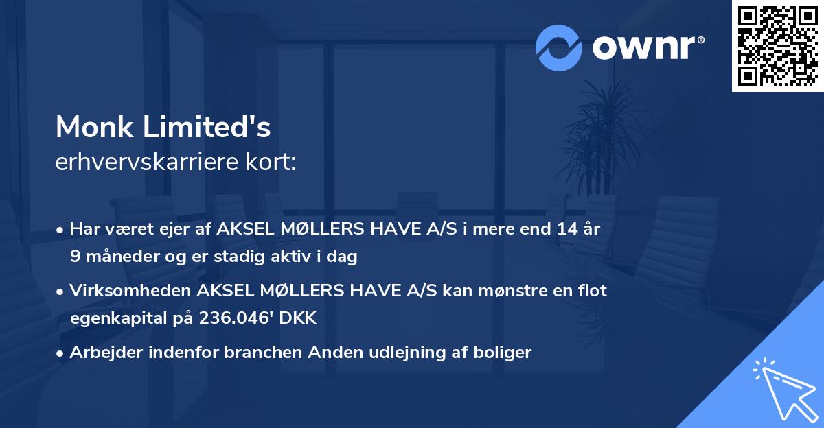 Monk Limited's erhvervskarriere kort