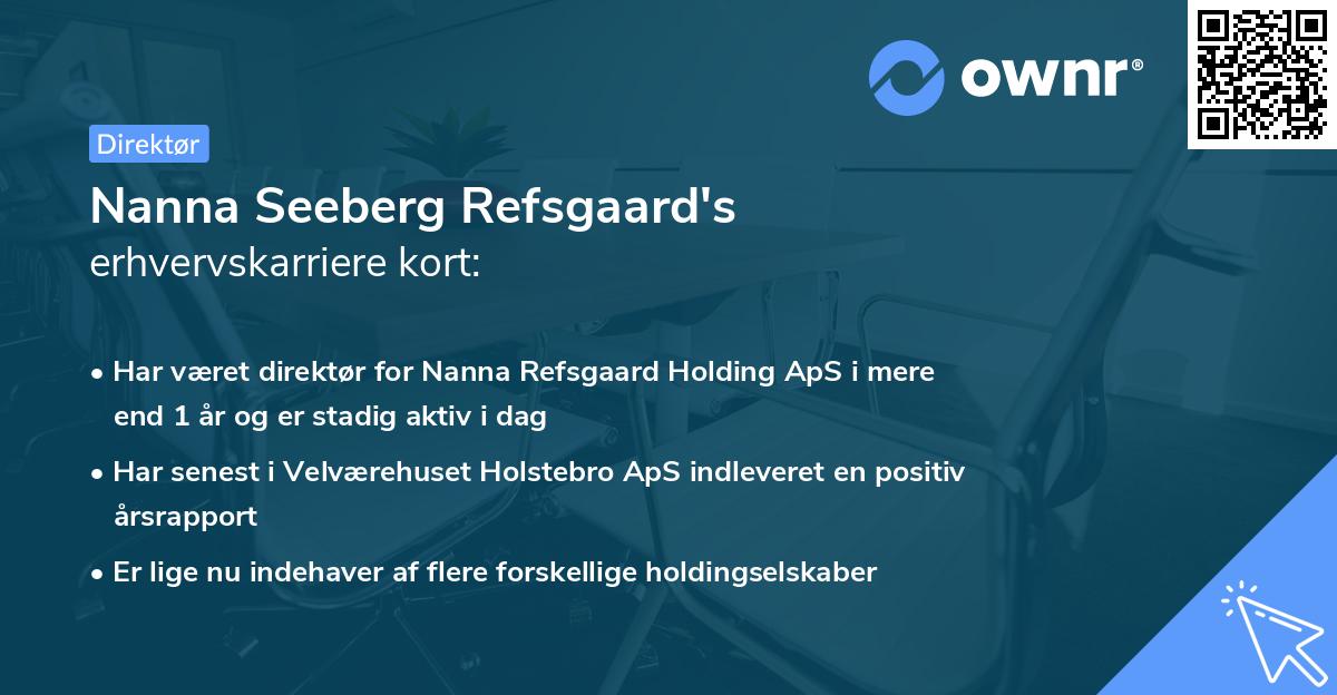 Nanna Seeberg Refsgaard's erhvervskarriere kort