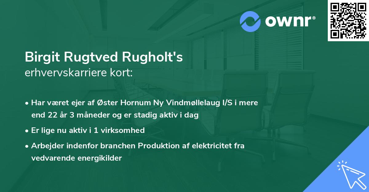 Birgit Rugtved Rugholt's erhvervskarriere kort