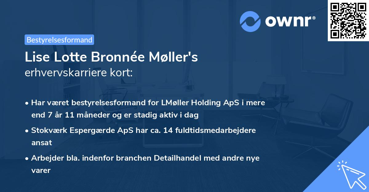 Lise Lotte Bronnée Møller's erhvervskarriere kort