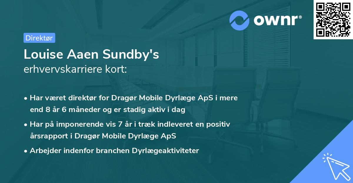 Louise Aaen Sundby's erhvervskarriere kort