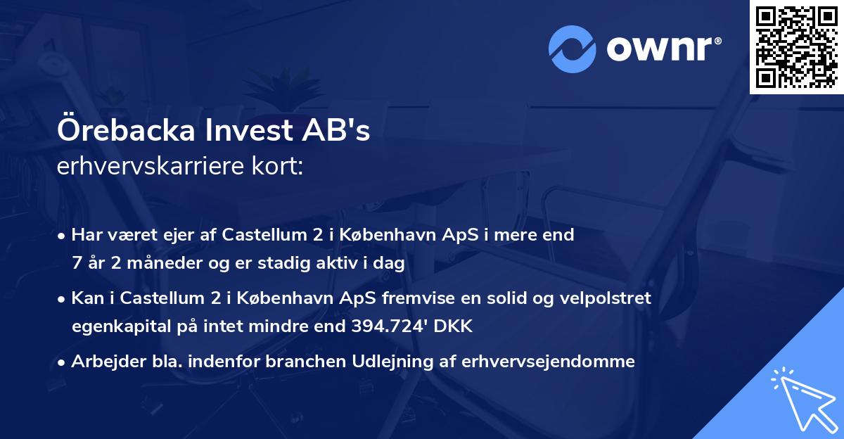 Örebacka Invest AB's erhvervskarriere kort