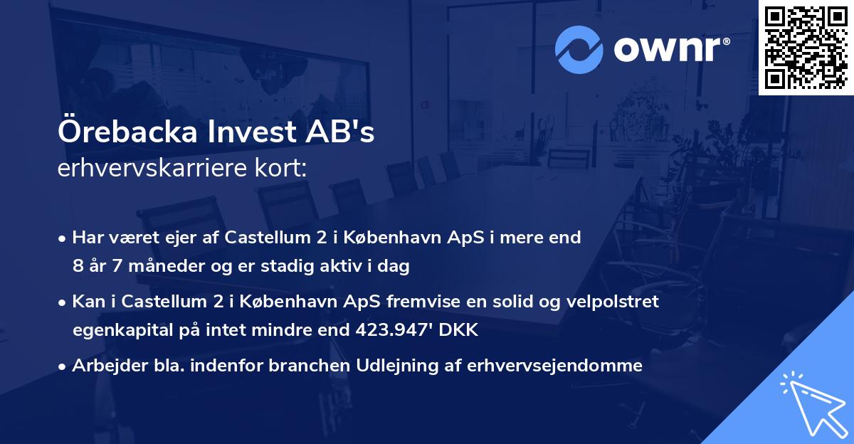 Örebacka Invest AB's erhvervskarriere kort