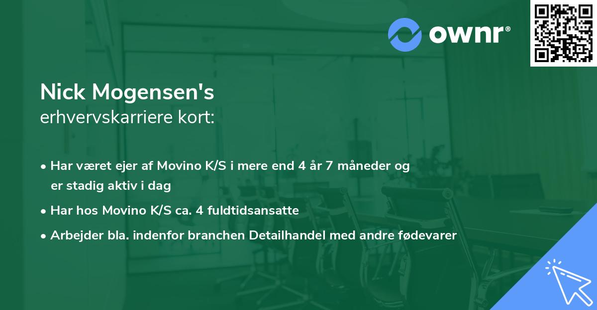 Nick Mogensen's erhvervskarriere kort