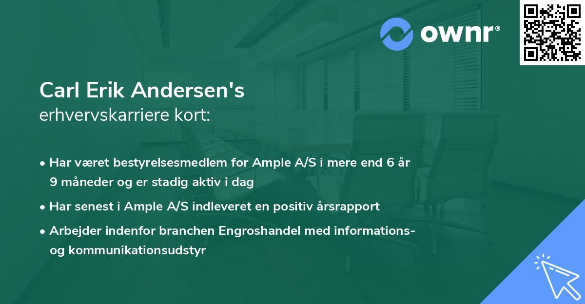 Carl Erik Andersen's erhvervskarriere kort