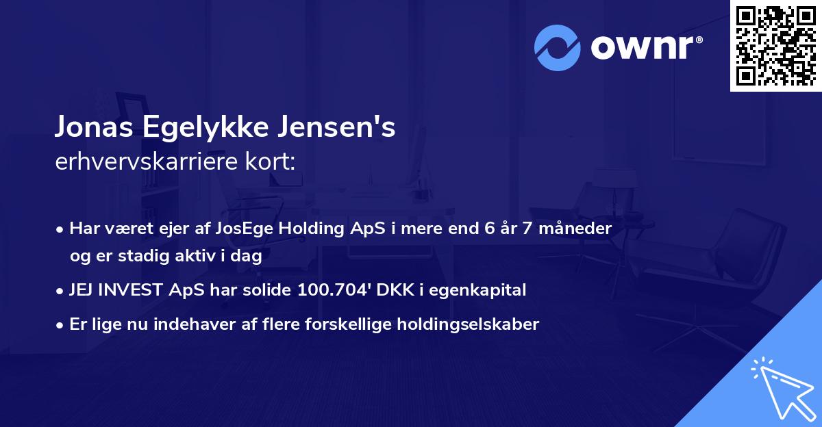 Jonas Egelykke Jensen's erhvervskarriere kort