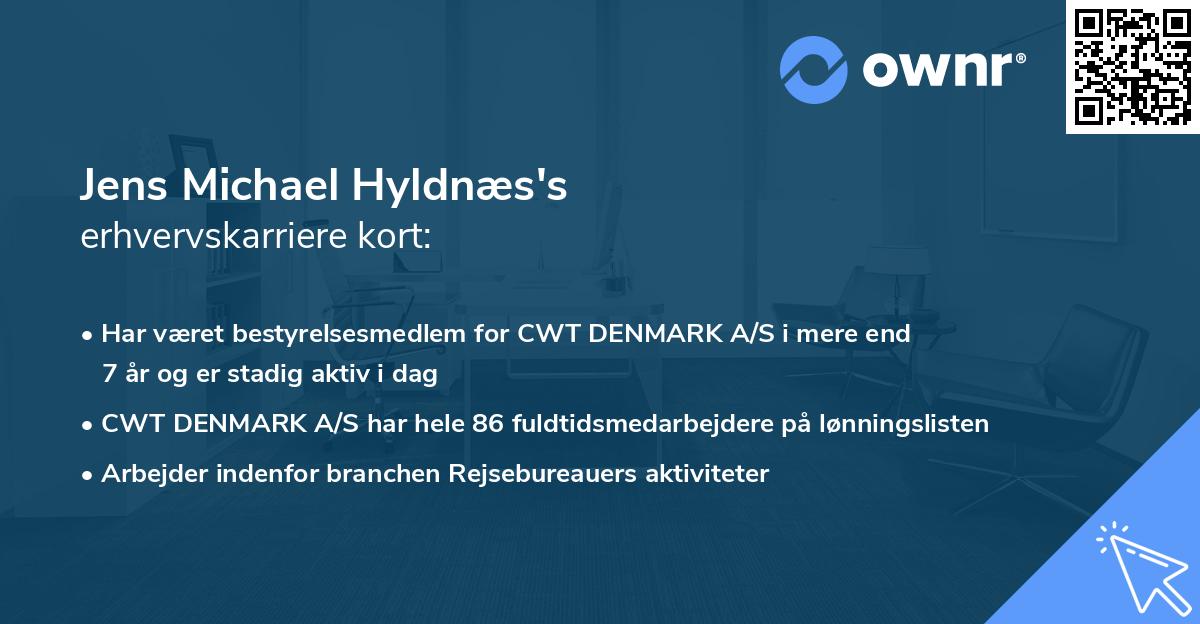 Jens Michael Hyldnæs's erhvervskarriere kort