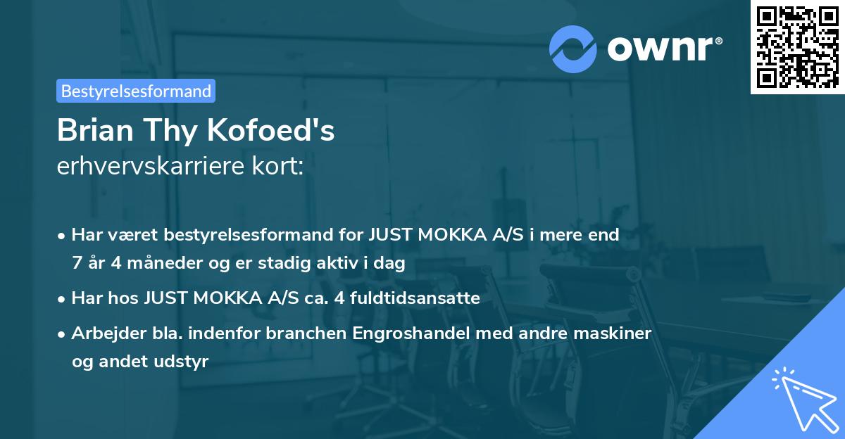 Brian Thy Kofoed's erhvervskarriere kort