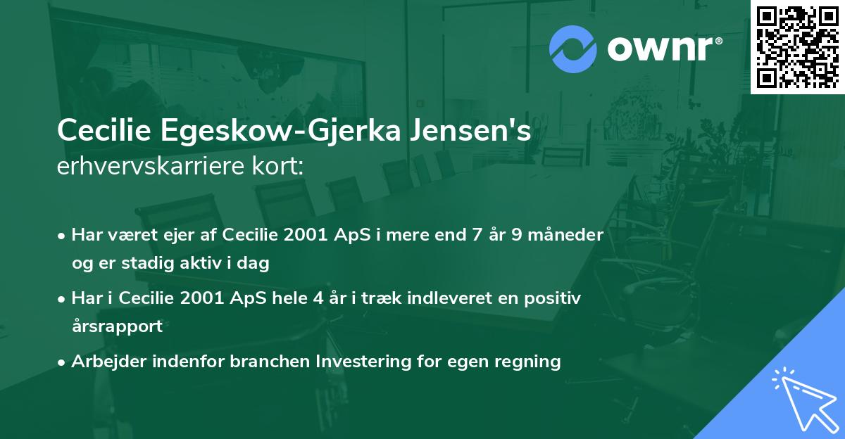 Cecilie Egeskow-Gjerka Jensen's erhvervskarriere kort